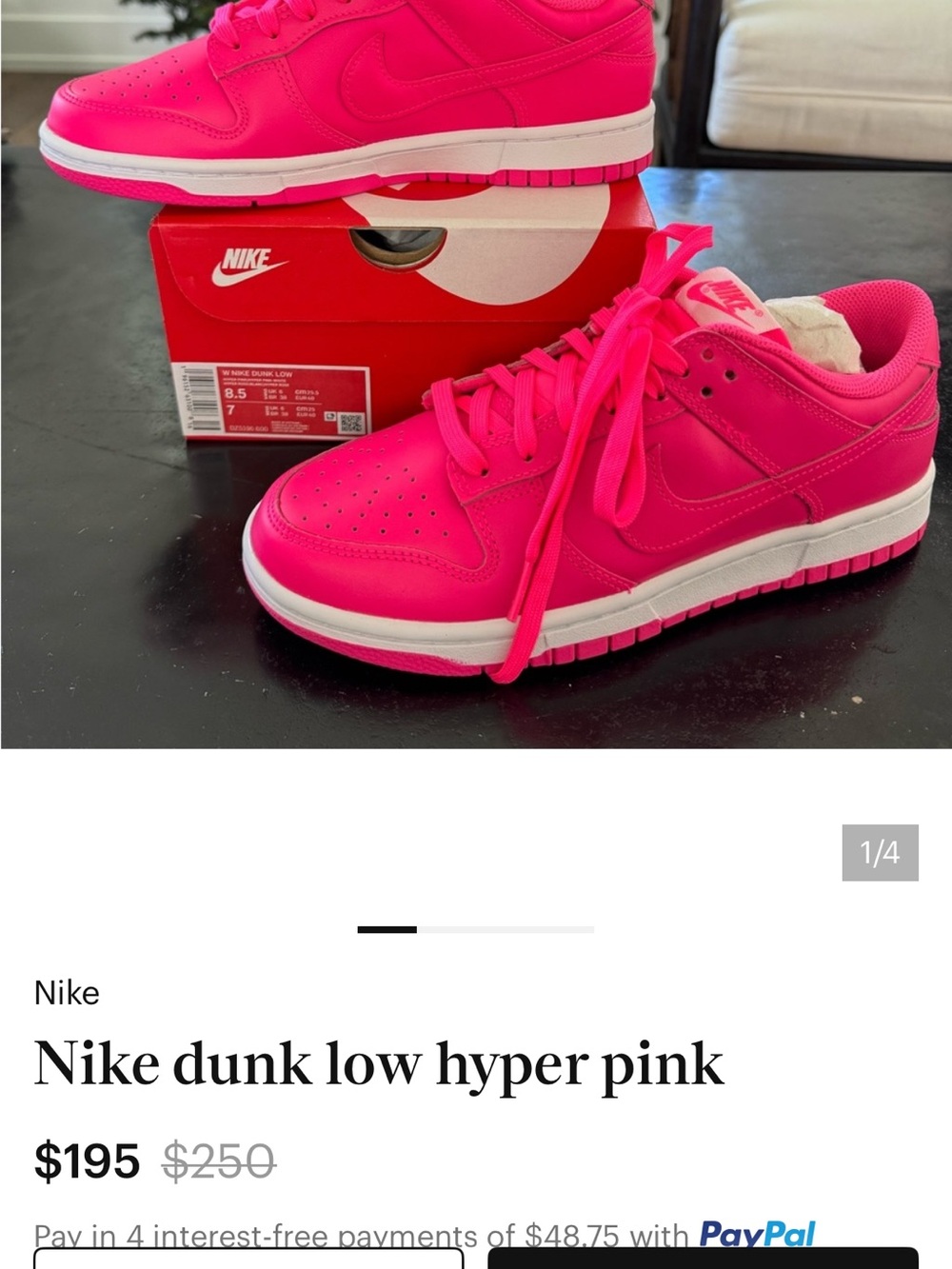 Nike Low-Top Sneakers in Neon Pink - Picture 4 of 4
